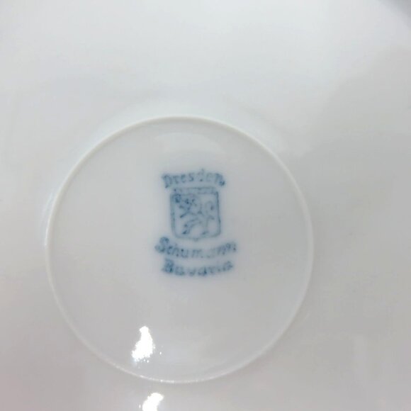 SCHUMANN BAVARIA Reticulated Green Quatrefoil Plate Courting Couple Germany Vint - Picture 7 of 10